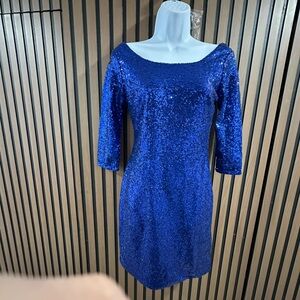 Elegant Blue Sequin Dress